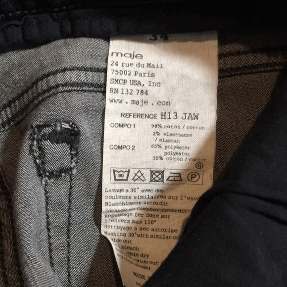 NWT Maje Skinny Taille Haute Grey Jeans size 24 - Picture 11 of 12